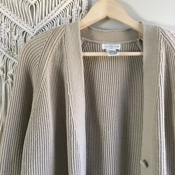 Vintage Yarnworks Cream V-Neck Button Cardigan - Picture 3 of 7